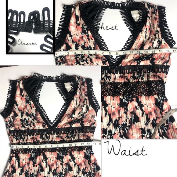 FOXIEDOX Jasmine Lace Trim Pleated Floral Mini Dress Size XS. - Picture 13 of 16